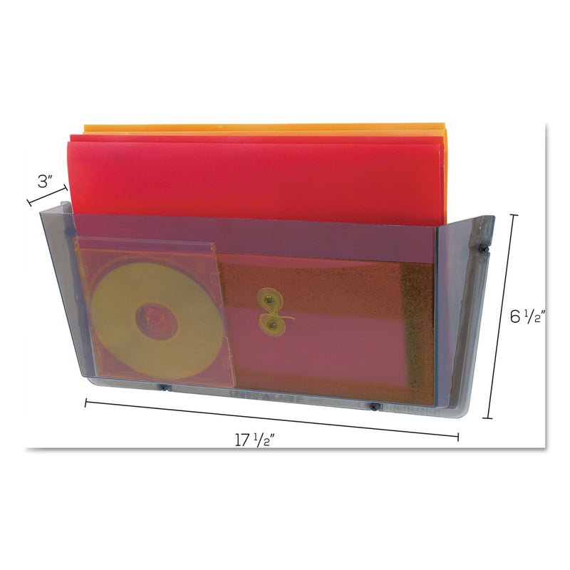 deflecto Unbreakable DocuPocket Wall File, Legal Size, 17.5" x 3" x 6.5", Smoke