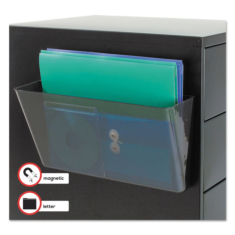 deflecto Magnetic DocuPocket Wall File, Letter Size, 13" x 4" x 7", Smoke