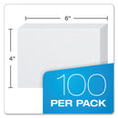 Oxford Unruled Index Cards, 4 x 6, White, 100/Pack