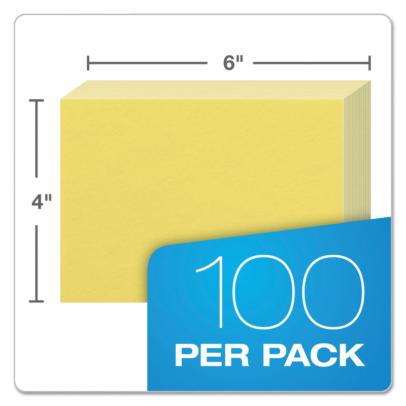 Oxford Unruled Index Cards, 4 x 6, Canary, 100/Pack