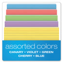 Oxford Ruled Index Cards, 4 x 6, Blue/Violet/Canary/Green/Cherry, 100/Pack