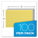 Oxford Ruled Index Cards, 3 x 5, Blue/Violet/Canary/Green/Cherry, 100/Pack