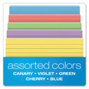 Oxford Ruled Index Cards, 3 x 5, Blue/Violet/Canary/Green/Cherry, 100/Pack
