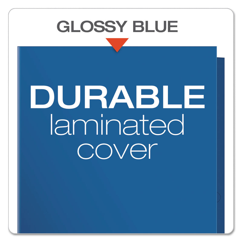 Oxford High Gloss Laminated Paperboard Folder, 100-Sheet Capacity, 11 x 8.5, Blue, 25/Box