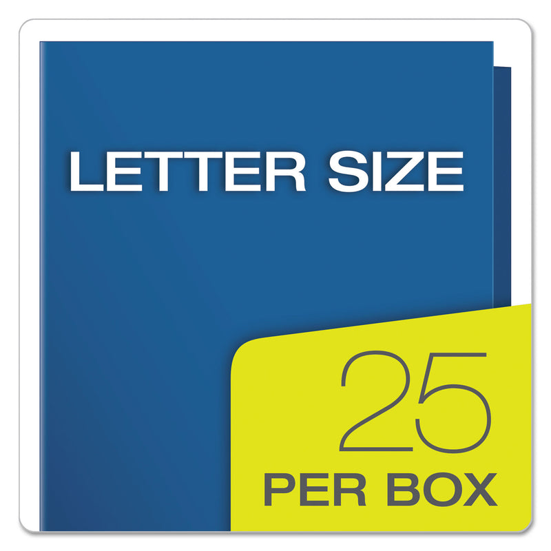 Oxford High Gloss Laminated Paperboard Folder, 100-Sheet Capacity, 11 x 8.5, Blue, 25/Box