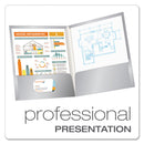 Oxford High Gloss Laminated Paperboard Folder, 100-Sheet Capacity, 11 x 8.5, Gray, 25/Box