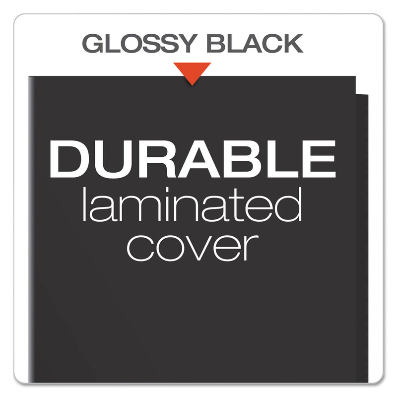 Oxford High Gloss Laminated Paperboard Folder, 100-Sheet Capacity, 11 x 8.5, Black, 25/Box