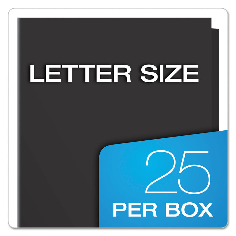 Oxford High Gloss Laminated Paperboard Folder, 100-Sheet Capacity, 11 x 8.5, Black, 25/Box