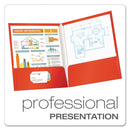 Oxford High Gloss Laminated Paperboard Folder, 100-Sheet Capacity, 11 x 8.5, Red, 25/Box