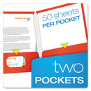 Oxford High Gloss Laminated Paperboard Folder, 100-Sheet Capacity, 11 x 8.5, Red, 25/Box