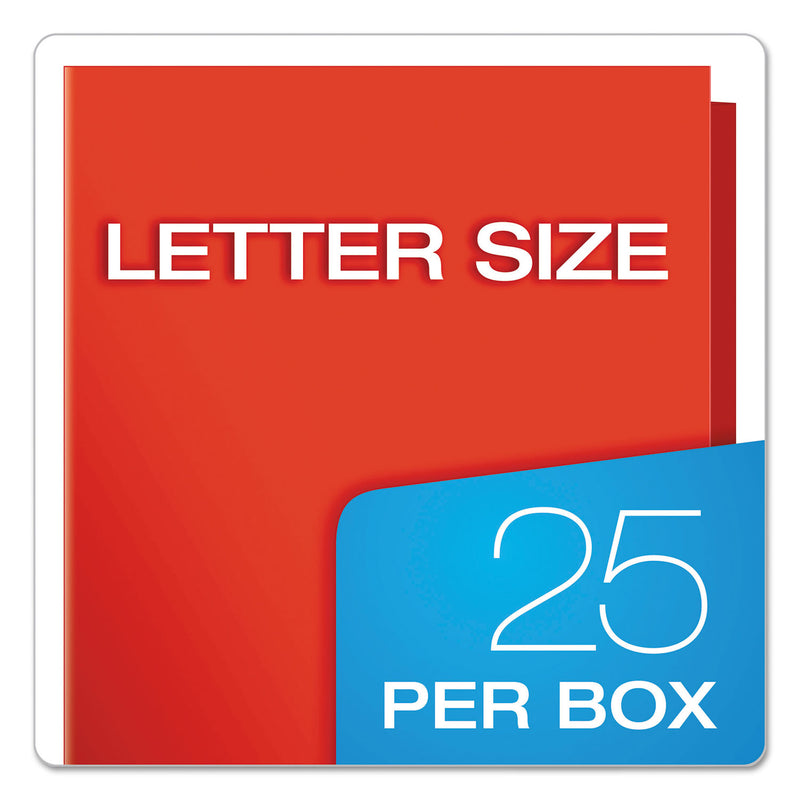 Oxford High Gloss Laminated Paperboard Folder, 100-Sheet Capacity, 11 x 8.5, Red, 25/Box