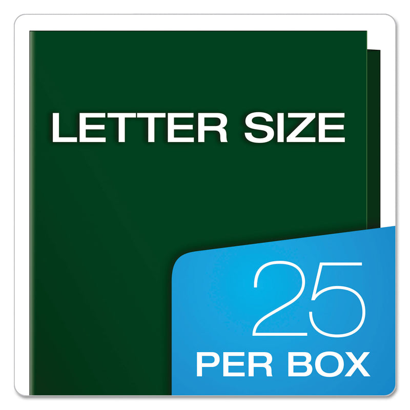 Oxford High Gloss Laminated Paperboard Folder, 100-Sheet Capacity, 11 x 8.5, Green, 25/Box