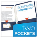 Oxford High Gloss Laminated Paperboard Folder, 100-Sheet Capacity, 11 x 8.5, Navy, 25/Box