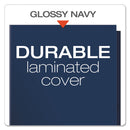 Oxford High Gloss Laminated Paperboard Folder, 100-Sheet Capacity, 11 x 8.5, Navy, 25/Box
