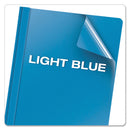 Oxford Clear Front Standard Grade Report Cover, Three-Prong Fastener, 0.5" Capacity, 8.5 x 11, Clear/Light Blue, 25/Box