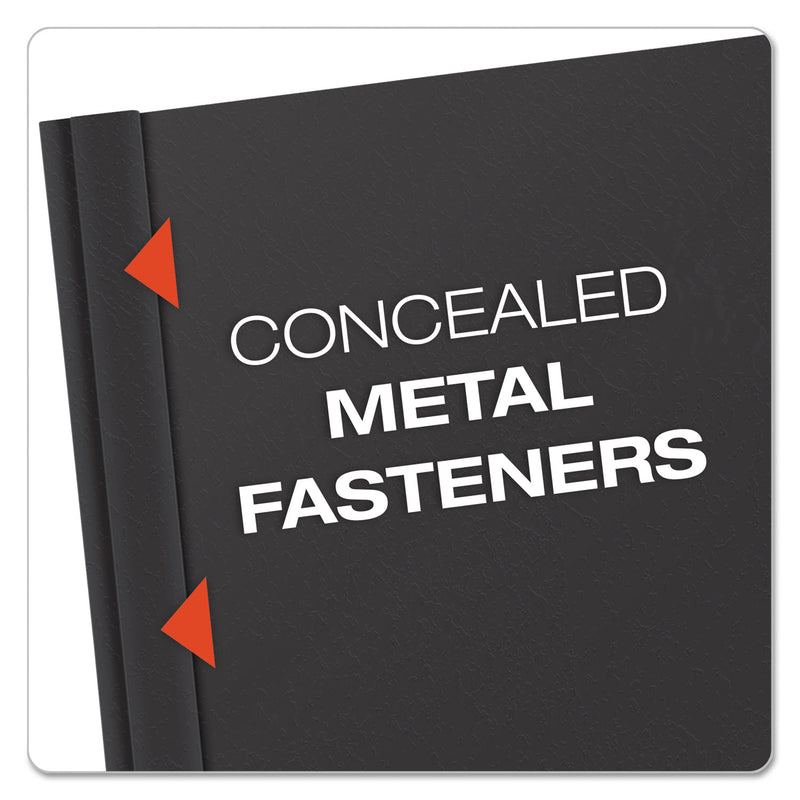 Oxford Clear Front Standard Grade Report Cover, Three-Prong Fastener, 0.5" Capacity, 8.5 x 11, Clear/Black, 25/Box