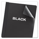 Oxford Clear Front Standard Grade Report Cover, Three-Prong Fastener, 0.5" Capacity, 8.5 x 11, Clear/Black, 25/Box