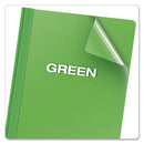 Oxford Clear Front Standard Grade Report Cover, Three-Prong Fastener, 0.5" Capacity, 8.5 x 11, Clear/Green, 25/Box