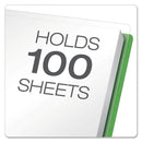 Oxford Clear Front Standard Grade Report Cover, Three-Prong Fastener, 0.5" Capacity, 8.5 x 11, Clear/Green, 25/Box