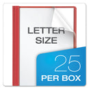 Oxford Clear Front Standard Grade Report Cover, Three-Prong Fastener, 0.5" Capacity, 8.5 x 11, Clear/Red, 25/Box