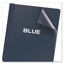 Oxford Clear Front Standard Grade Report Cover, Three-Prong Fastener, 0.5" Capacity, 8.5 x 11,  Clear/Dark Blue, 25/Box