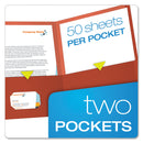 Oxford Earthwise by Oxford 100% Recycled Paper Twin-Pocket Portfolio, 100-Sheet Capacity, 11 x 8.5, Red, 25/Box