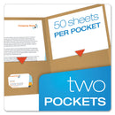 Oxford Earthwise by Oxford 100% Recycled Paper Twin-Pocket Portfolio, 100-Sheet Capacity, 11 x 8.5, Natural, 25/Box