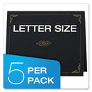 Oxford Certificate Holder, 11.25 x 8.75, Black, 5/Pack