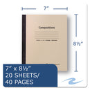 Roaring Spring Stitched Cover Composition Book, Wide/Legal Rule, Manila Cover, 8.5 x 7, 20 Sheets