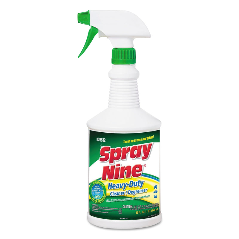 Spray Nine Heavy Duty Cleaner/Degreaser/Disinfectant, Citrus Scent, 32 oz Trigger Spray Bottle