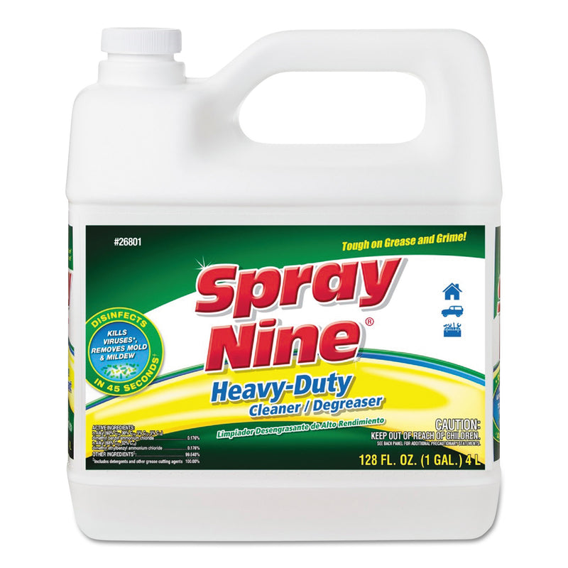 Spray Nine Heavy Duty Cleaner/Degreaser/Disinfectant, Citrus Scent, 1 gal Bottle
