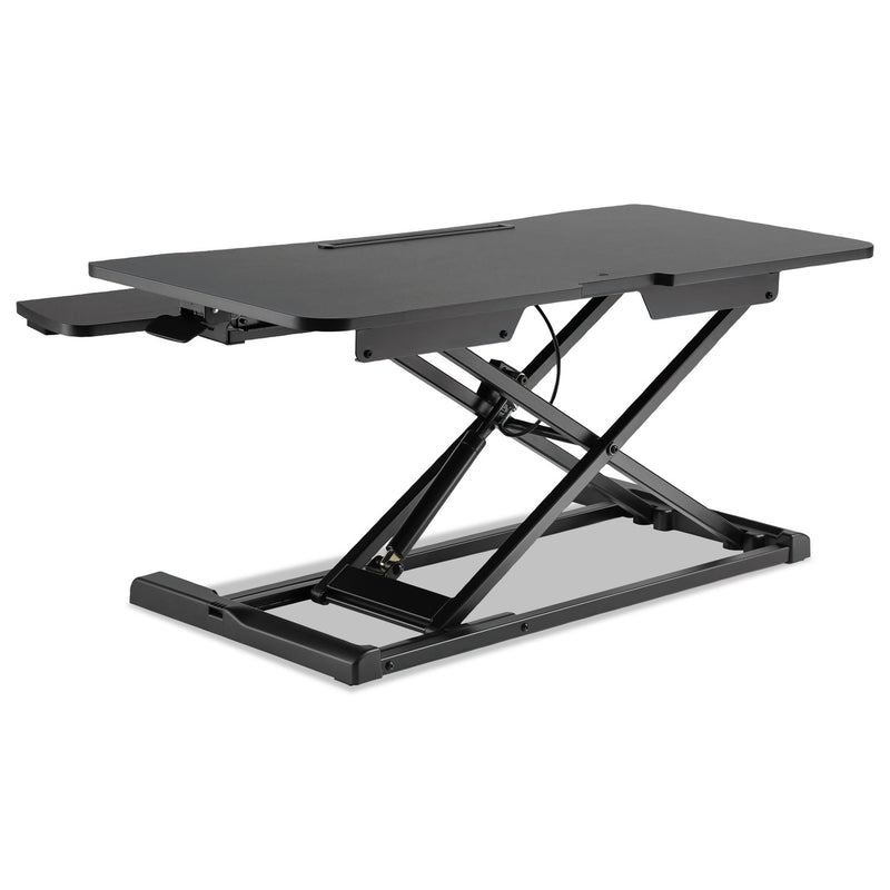 Alera AdaptivErgo Two-Tier Sit-Stand Lifting Workstation, 37.38" x 26.13" x 4.69" to 19.88", Black