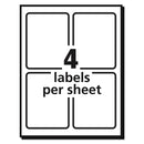 Avery Vibrant Laser Color-Print Labels w/ Sure Feed, 3.75 x 4.75, White, 100/PK