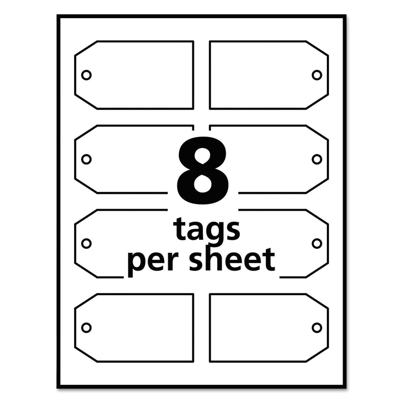Avery Printable Rectangular Tags with Strings, 2 x 3.5, Matte White, 96/Pack