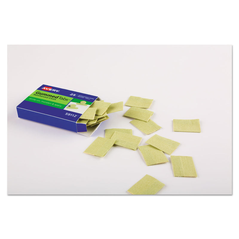 Avery Gummed Reinforced Index Tabs, 1/5-Cut, Olive Green, 1" Wide, 50/Pack