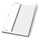 Cardinal OneStep Printable Table of Contents and Dividers, 26-Tab, A to Z, 11 x 8.5, White, White Tabs, 1 Set