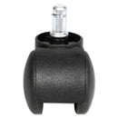 Alera Dual Wheel Hooded Casters, Grip Ring Type B Stem, 1.5" Hard Nylon Wheel, Matte Black, 5/Set