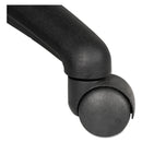 Alera Dual Wheel Hooded Casters, Grip Ring Type B Stem, 1.5" Hard Nylon Wheel, Matte Black, 5/Set