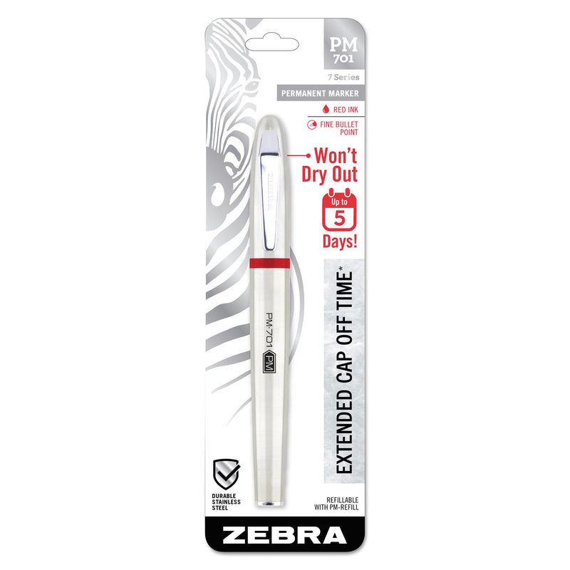 Zebra PM-701 Permanent Marker, Medium Bullet Tip, Red