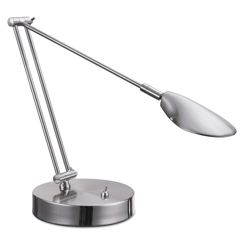Alera Adjustable LED Task Lamp with USB Port, 11"w x 6.25"d x 26"h, Brushed Nickel