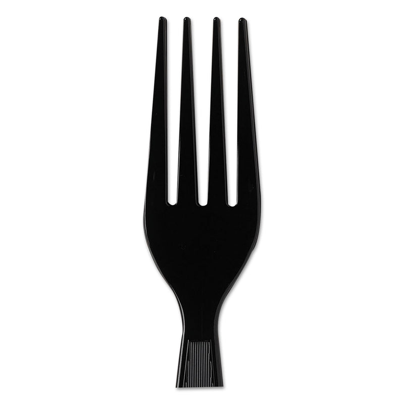 Dixie Plastic Cutlery, Heavyweight Forks, Black, 1,000/Carton