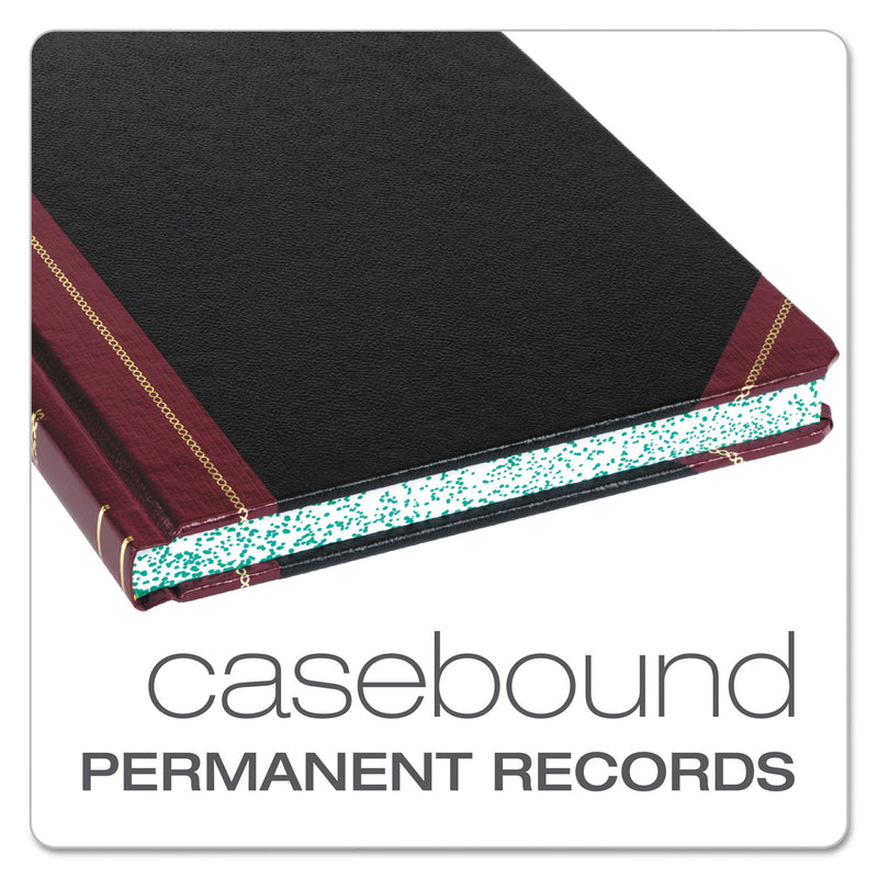 Boorum & Pease Extra-Durable Bound Book, Single-Page Record-Rule Format, Black/Maroon/Gold Cover, 10.13 x 7.78 Sheets, 300 Sheets/Book