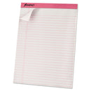 Ampad Pink Writing Pads, Wide/Legal Rule, Pink Headband, 50 White 8.5 x 11 Sheets, 6/Pack