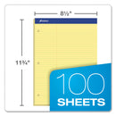 Ampad Double Sheet Pads, Pitman Rule Variation (Offset Dividing Line - 3" Left), 100 Canary-Yellow 8.5 x 11.75 Sheets