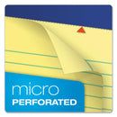 Ampad Perforated Writing Pads, Narrow Rule, 50 Canary-Yellow 5 x 8 Sheets, Dozen