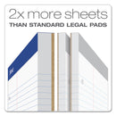 Ampad Double Sheet Pads, Pitman Rule Variation (Offset Dividing Line - 3" Left), 100 White 8.5 x 11.75 Sheets