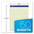 Ampad Pastel Writing Pads, Wide/Legal Rule, Blue Headband, 50 Green-Tint 8.5 x 11.75 Sheets, Dozen