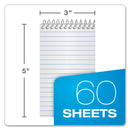 Ampad Memo Pads, Narrow Rule, Assorted Cover Colors, 60 White 3 x 5 Sheets, 3/Pack