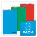 Ampad Memo Pads, Narrow Rule, Assorted Cover Colors, 60 White 3 x 5 Sheets, 3/Pack