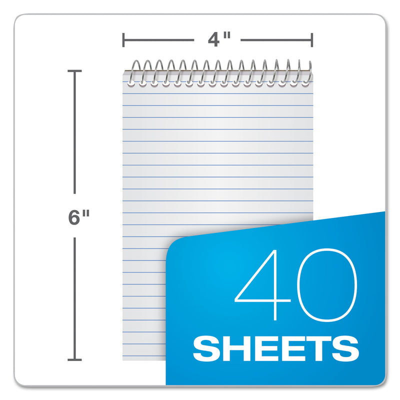 Ampad Memo Pads, Narrow Rule, Assorted Cover Colors, 40 White 4 x 6 Sheets, 3/Pack